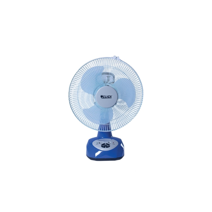 Click Rech. Table Fan-12''(Blue)-USB Charger